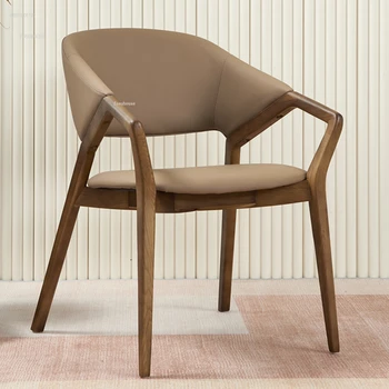 Итальянские обеденные стулья из массива дерева, Дизайнерская мебель для ресторана в скандинавском стиле с креслами, Стулья для переговоров в домашнем конференц-зале. 13