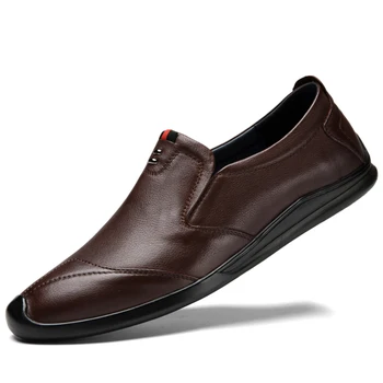 Классическая мужская обувь из натуральной кожи, дышащая Комфортная повседневная обувь для вождения, мужские туфли на плоской подошве, деловые рабочие модельные туфли для мужчин 5