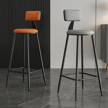 Кожаный барный стул для столовой, промышленный Роскошный Европейский Современный Барный стул, Дизайнерские аксессуары для дома High taburete alto 2