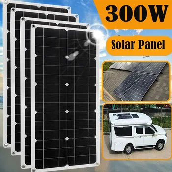Комплект солнечной панели в комплекте, гибкая солнечная панель мощностью 300 Вт 18 В с контроллером для зарядного устройства солнечной батареи/Power Bank/кемпинга/пешего туризма 1