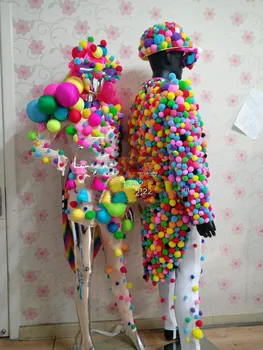 Костюмы для леденцов конфетного цвета GOGO тематическая вечеринка для мужчин и женщин с цветными шариками