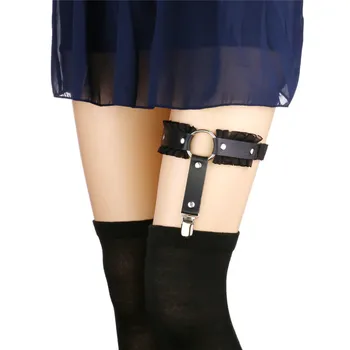 Круглый сексуальный пояс с подвязками из искусственной кожи, эластичный жгут для тела в стиле харадзюку, обтягивающий ремень для подтяжек, ремни для ног в стиле панк-бондаж 14