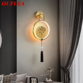 Латунный настенный светильник OUFULA LED, современное роскошное бра, внутреннее Украшение, Прикроватная тумбочка для спальни, Освещение в коридоре для гостиной 8
