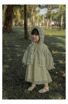 Летнее модное детское солнцезащитное пальто из жаккарда, легкие льняные куртки на шнуровке для маленьких девочек, детская одежда от 1 до 10 лет 9