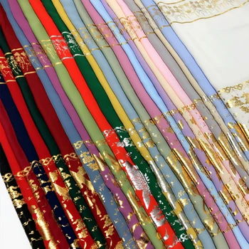 Льняная шифоновая ткань Ice Silk, летняя юбка с бронзовым рисунком, юбка с лошадиной мордой, Hanfu, материал из чистого полиэстера для шитья 