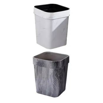 Маленькое мусорное ведро с открытым ртом Квадратная Корзина для мусора объемом 14 л Мусорное ведро Корзина для мусора для спальни Кухни ванной комнаты прачечной общежитий 2