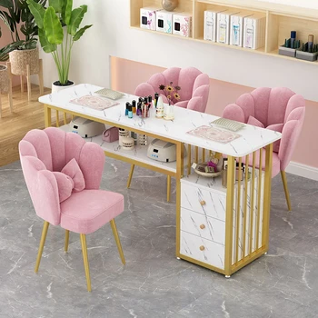 Маникюрный стол и стулья в скандинавском стиле, салонная мебель, современный минимализм, Одинарные Двойные маникюрные столы, Профессиональный маникюрный стол U 1