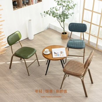 Мебель в скандинавском стиле, мягкая и удобная спинка, стулья для столовой, металлический каркас, прочный, устойчивый 6