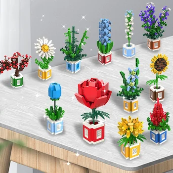 Мини-ваза для растений, декор для офиса и комнаты, Суккуленты, цветы, строительные блоки, игрушки, Ботанический набор, сувениры для вечеринок для детей 1