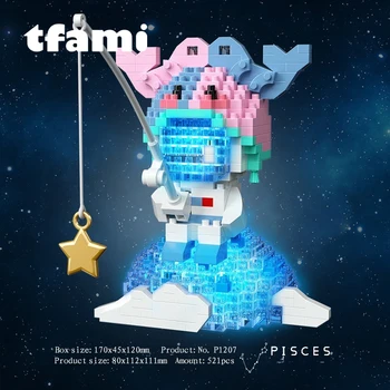 Мини-строительные блоки TFAMI серии Twelve Constellations, модельные игрушки, игрушки для сборки из мелких частиц, Кирпичи Для детей, подарки со светом 8
