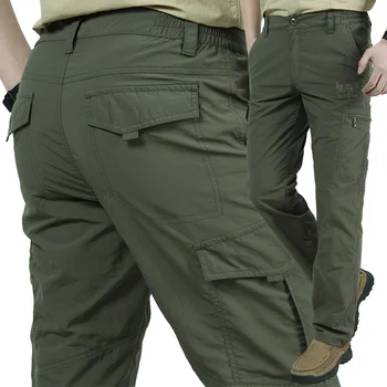 Мужские армейские брюки-карго в стиле милитари, летние Весенние повседневные Водонепроницаемые Дышащие быстросохнущие Тонкие брюки, джоггеры, Тактические рабочие брюки 5