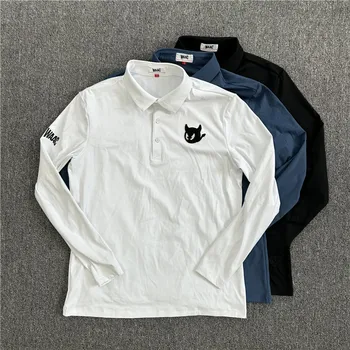 Мужские поло для гольфа Wacc с длинным рукавом, дышащая Осенне-зимняя мягкая Восковая Корейская одежда для гольфа, футболка 1