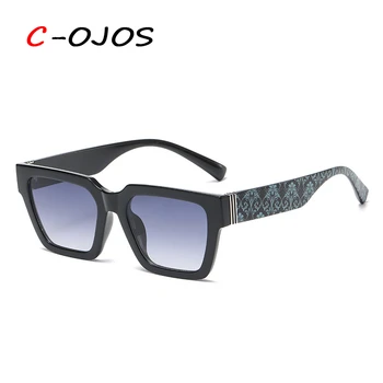 Мужские солнцезащитные очки с рисунком COJOS, высококачественные квадратные солнцезащитные очки, Женские линзы с защитой от ультрафиолета, модные очки Oculos De Sol 2