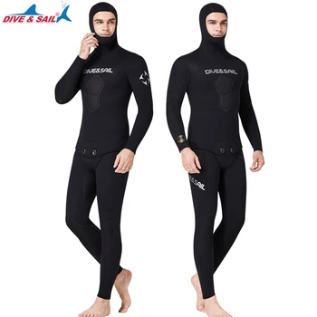 Мужской гидрокостюм для подводной охоты 1,5 мм, черный / камуфляжный неопреновый гидрокостюм премиум-класса, костюм для подводного плавания, толстовка с капюшоном, костюмы для подводного плавания из двух частей на все тело 14