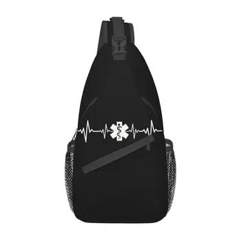 Нагрудная сумка Star Of Life Heartbeat на ремне, Индивидуальный рюкзак через плечо для фельдшера скорой помощи, мужской рюкзак для велоспорта, Походный рюкзак 3