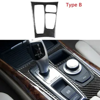 Накладка рамки приборной панели с переключением передач из углеродного волокна для BMW X5 X6 E70 E71 Tpye B 9