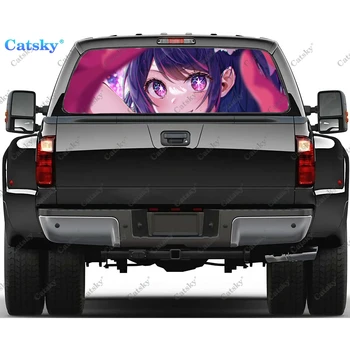 Наклейки на заднее стекло Hoshino Ai для грузовика, Наклейка на окно пикапа, Графическая виниловая наклейка на грузовик с рисунком оттенка заднего стекла 3
