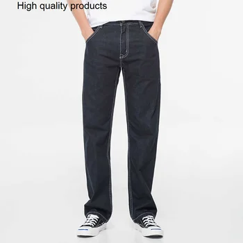 Новые модные повседневные джинсы из денима больших размеров, прямые свободные мешковатые уличные брюки, одежда для хип-хопа, шаровары 1
