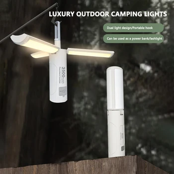 Новый USB Перезаряжаемый светодиодный фонарик, лампа ночного рынка, мобильная аварийная лампа для кемпинга на открытом воздухе, аварийная лампа для банка питания 9