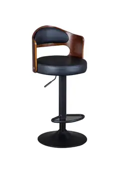 Новый Европейский барный стул из массива дерева, барный стул с поворотной спинкой, домашний Ретро-барный стул с откидной спинкой, барный стул кассира на стойке регистрации 7