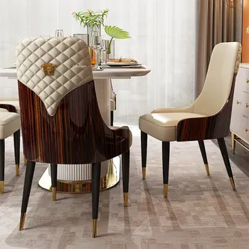 Обеденный стул с изготовленной на заказ спинкой для кухонной мебели Кожаные обеденные стулья в американском стиле для отдыха со спинкой Стул для переговоров GM 3