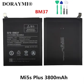 Оригинальный аккумулятор BM37 емкостью 3800 мАч для Xiaomi Mi 5S Plus MI5S Plus, высококачественные сменные аккумуляторы для телефонов + инструменты 5