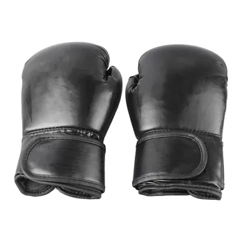 Перчатки для боксерской груши С легким крючком и петлей из искусственной кожи черного цвета, удобные боксерские перчатки весом 8 унций для тренировок 3