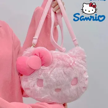 Плюшевая сумочка Sanrio Hello Kitty Kawaii, милая косметичка для девочек, Мультяшный Аниме-кошелек на одно плечо, подарки на день рождения 9
