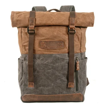 Повседневный холщовый рюкзак, дизайн рулона для походов и альпинизма на открытом воздухе, удлиненная сумка большой вместимости 13
