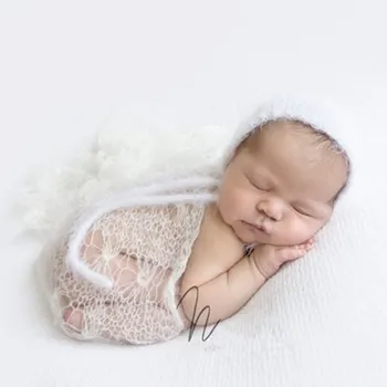 Реквизит для фотосъемки новорожденных, детское вязаное мохеровое одеяло, реквизит для фотосъемки 5