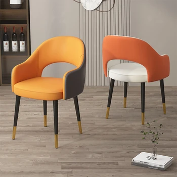 Роскошный обеденный стул Nordic Light, Современный минималистичный Ресторанный стул Со спинкой Из утолщенной углеродистой стали, Стул для отдыха, Стул для макияжа 15