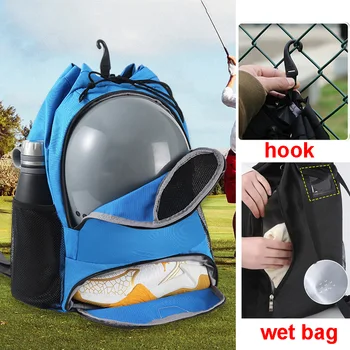 Рюкзак на шнурке, футбольный баскетбольный рюкзак с отделениями для обуви и мячей и мокрым карманом, сумка для спортзала, рюкзак для мужчин и женщин 3