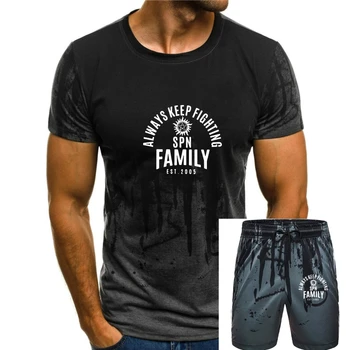 Сверхъестественные футболки Spn Brothers Angel Winchester, футболки для мужчин, футболки для отдыха с коротким рукавом, Одежда из чистого хлопка с принтом 5