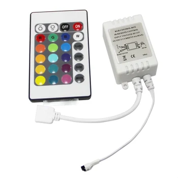 Светодиодный контроллер RGB, ИК-FB 24 клавиши, белый 12V 14