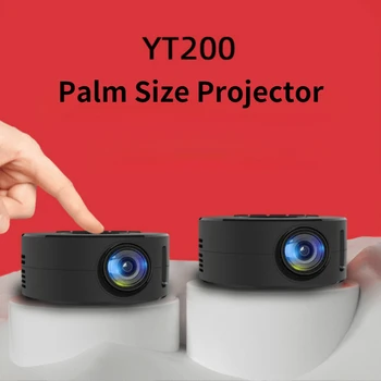 Светодиодный мини-проектор для мобильного видео YT200, медиаплеер для домашнего кинотеатра, детский подарочный кинотеатр, проводной проектор с таким же экраном для Iphone Android 6