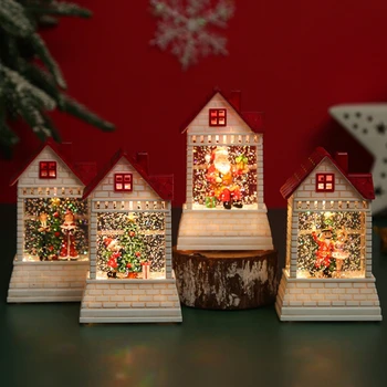 Светящийся Рождественский Дом Рождественская Елка Подвесные Снежные Домики со светодиодной подсветкой Новогодние украшения Navidad Noel 4