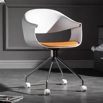Скандинавская мебель Пластиковый офисный стул Офисный свет Роскошные Креативные Дизайнерские офисные стулья с подъемным подлокотником Поворотный компьютерный стул 2