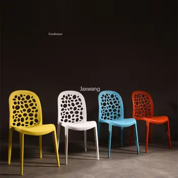Скандинавские обеденные стулья для кухни, современный минималистичный дом, Утолщенная пластиковая спинка для мебели, Ресторанные обеденные стулья GM 7