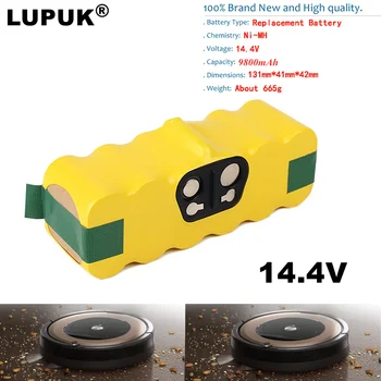 Сменный аккумулятор для пылесоса 14,4 В, материал Ni MH, 980 мАч / 6800 мАч / 4800 мАч, подходит для пылесоса iRobot Roomba 15