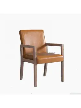 Соберите современную минималистичную Ретро-старую спинку, Подлокотник из массива дерева, обеденный стул для ресторана Отеля, Кофейный стул для отдыха, Домашний 15