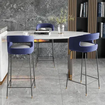 Современная мебель для дома, креативный барный стул, дизайнерский барный стул с модной спинкой, кухня, бар, кафе, легкий роскошный стул с высокими ножками 3