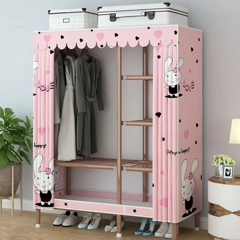 Современная мебель для спальни Складные шкафы Простые шкафы для спальни Шкаф для одежды Домашняя спальня Прочный Арендованный шкаф для хранения U 3