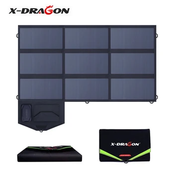 Солнечная панель X-DRAGON 18V70W Складное солнечное зарядное устройство Водонепроницаемая солнечная батарея для мобильного телефона на открытом воздухе 6