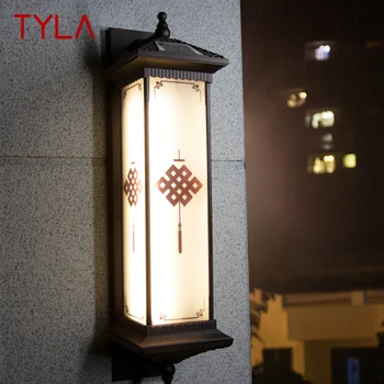 Солнечный настенный светильник TYLA для творчества на открытом воздухе, бра с китайским узлом, светодиодный Водонепроницаемый IP65 для дома, виллы, балкона, двора 4
