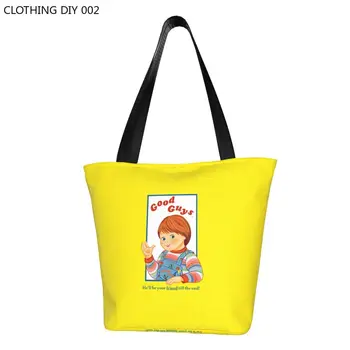 Сумки для покупок Good Guys Chucky Groceries, женская милая детская игровая кукла, холщовая сумка для покупок на плечо, сумка большой емкости. 9