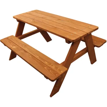 Товары для дома Детский деревянный стол для пикника 35,00 X 30,50 X 21,50 дюйма Уличный стол Стол для кемпинга Садовая мебель 10