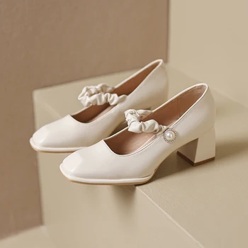 Туфли-лодочки на высоком каблуке, женская модная праздничная обувь с острым носком для свадьбы 2023, летние женские пикантные туфли 1