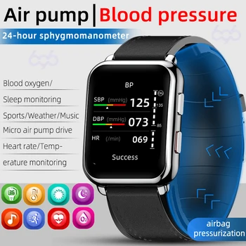 Умные часы P80 для мужчин, истинное кровяное давление, кислород, Температура тела, Воздушный насос, подушка безопасности, пульсометр, умные часы для здоровья женщин, Новинка 5