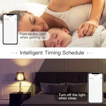 Управление хронометражем с регулируемой яркостью Rgbcct 9 Вт E27 E26 B22, умная лампочка, голосовое управление умным домом, Работа с Alexa Google Home Wifi 8