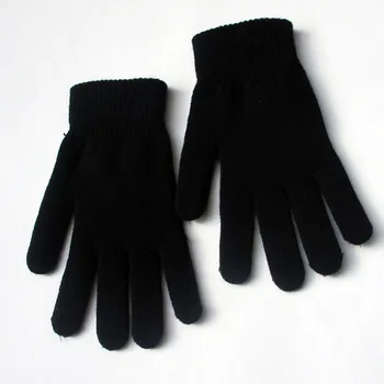 Утолщенные плюшевые перчатки, эластичные мужские женские зимние теплые перчатки, бархатные трикотажные перчатки с пятью пальцами 14